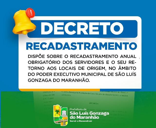 Prefeitura lança decreto para recadastramento obrigatório de servidores públicos em São Luís Gonzaga