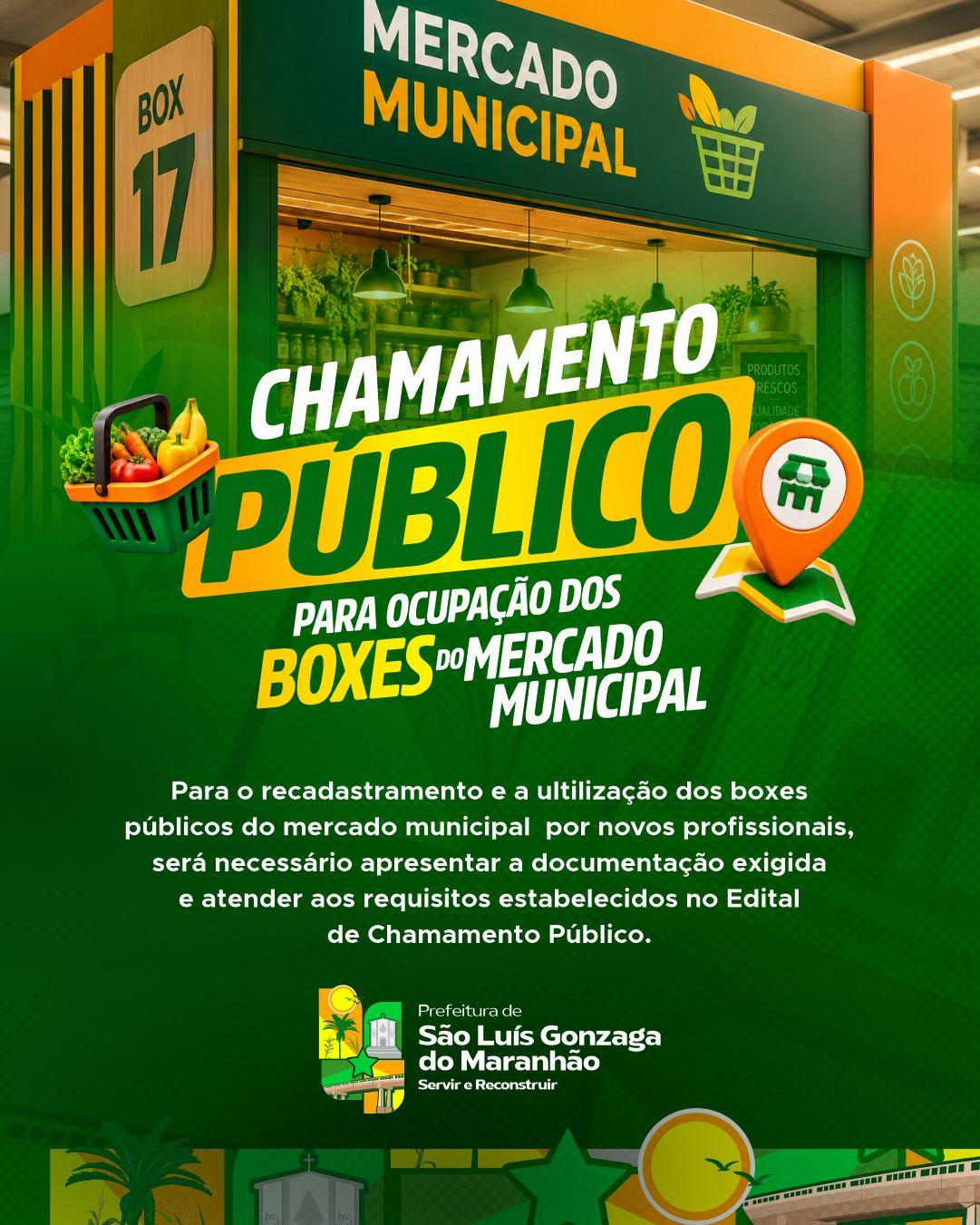 Chamamento Público para ocupação dos boxes do Mercado Municipal